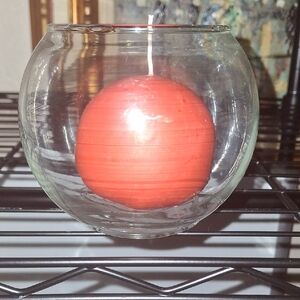 Red Candle in Glass Holder